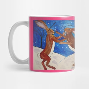 Hares Boxing and a Sweet little Robin Mug